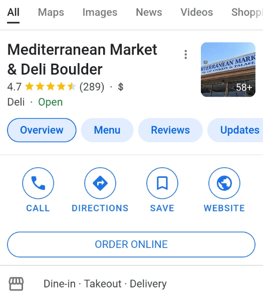 The Order Online Button